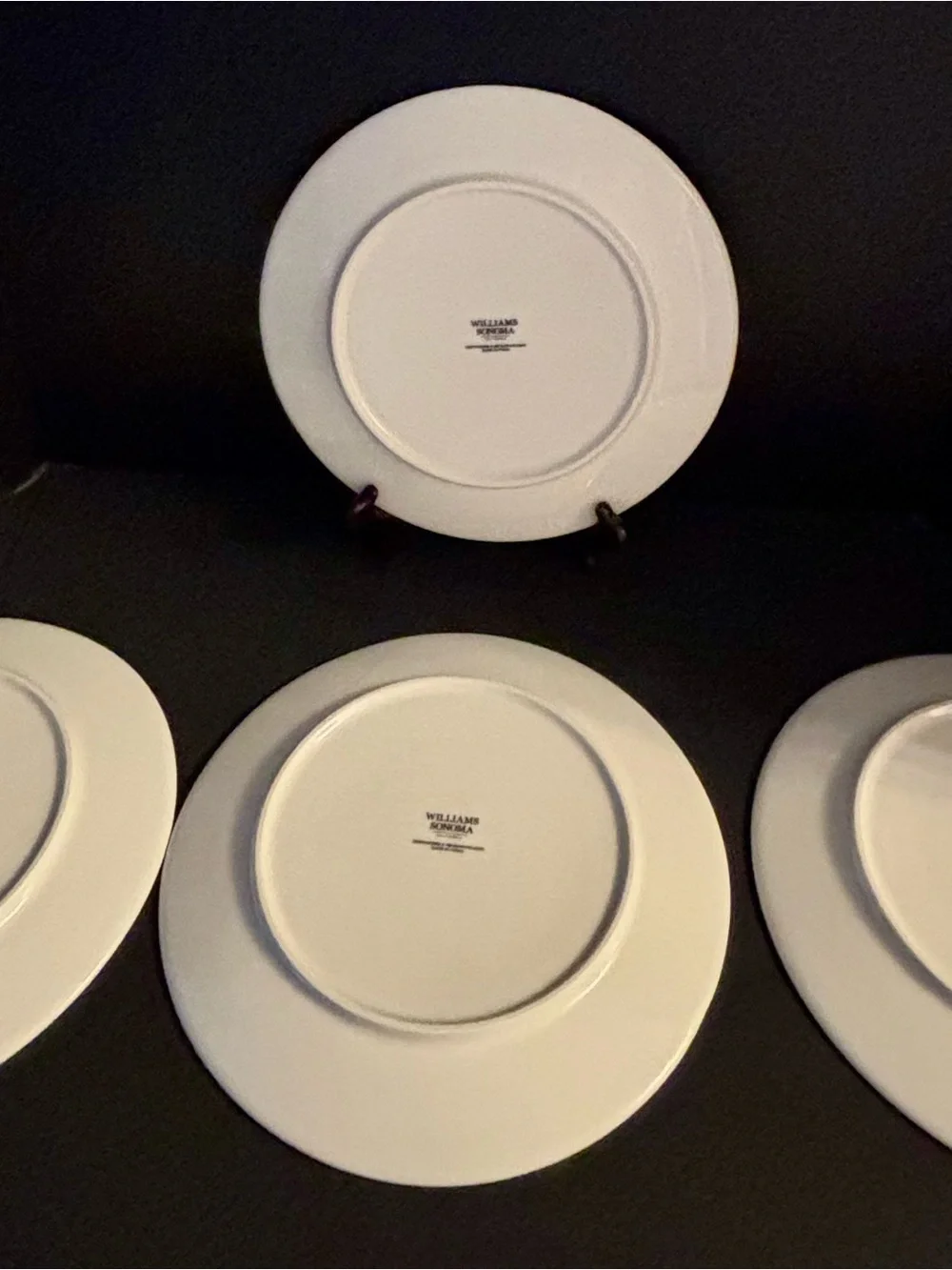 Williams Sonoma Harvest Pumpkin 4 Black Dinner Plates 10.5” 2018 Discontinued